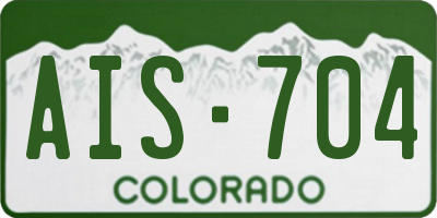 CO license plate AIS704