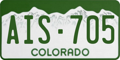 CO license plate AIS705