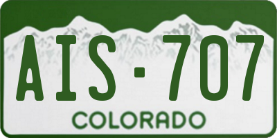 CO license plate AIS707