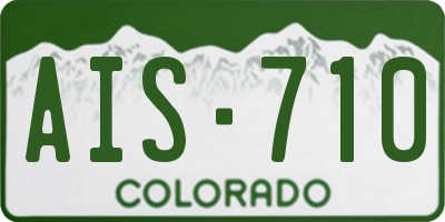CO license plate AIS710