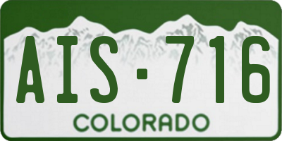 CO license plate AIS716