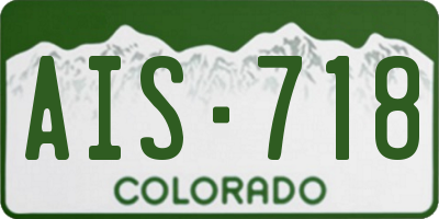 CO license plate AIS718