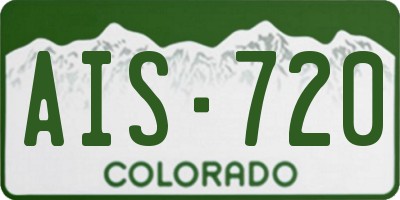 CO license plate AIS720