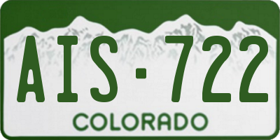 CO license plate AIS722