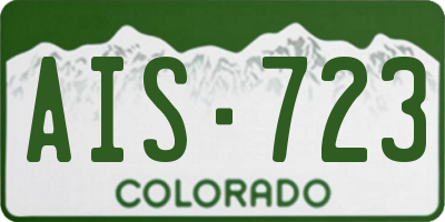 CO license plate AIS723