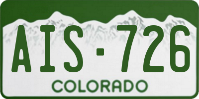 CO license plate AIS726