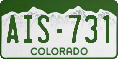 CO license plate AIS731