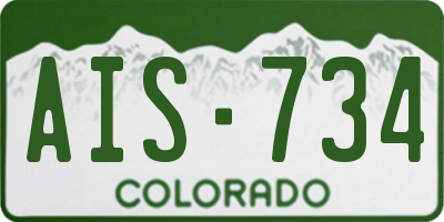 CO license plate AIS734