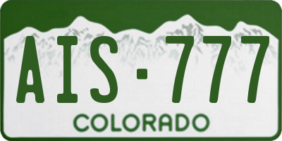 CO license plate AIS777