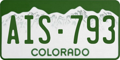 CO license plate AIS793