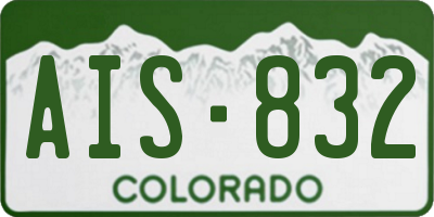 CO license plate AIS832