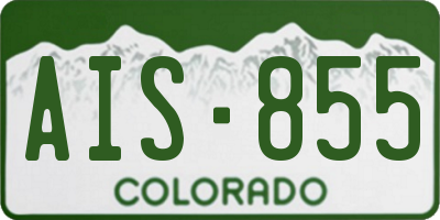 CO license plate AIS855