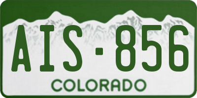 CO license plate AIS856