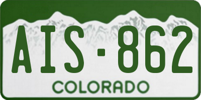 CO license plate AIS862
