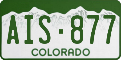 CO license plate AIS877