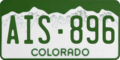 CO license plate AIS896