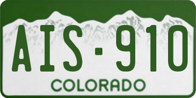 CO license plate AIS910