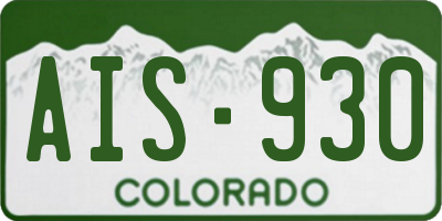 CO license plate AIS930