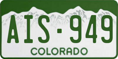 CO license plate AIS949