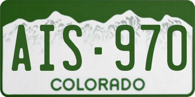 CO license plate AIS970