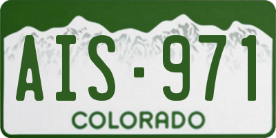 CO license plate AIS971