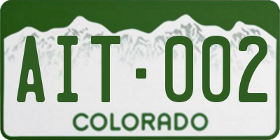CO license plate AIT002