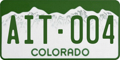 CO license plate AIT004