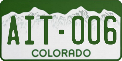 CO license plate AIT006
