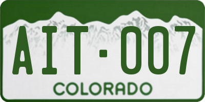 CO license plate AIT007