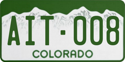 CO license plate AIT008