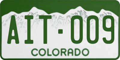 CO license plate AIT009