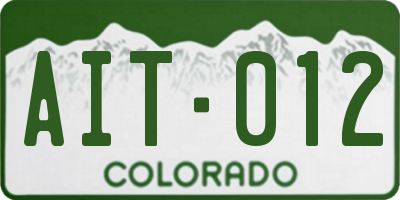 CO license plate AIT012