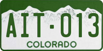 CO license plate AIT013