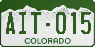 CO license plate AIT015