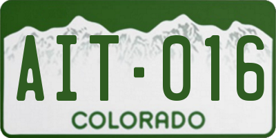 CO license plate AIT016