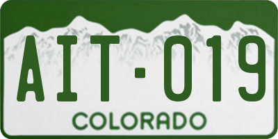 CO license plate AIT019