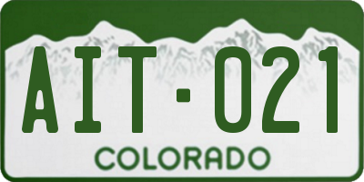 CO license plate AIT021