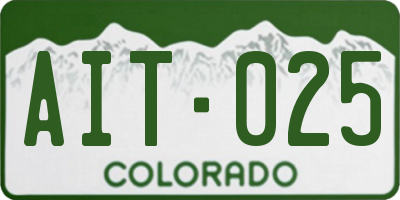 CO license plate AIT025