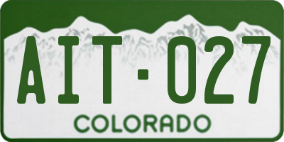 CO license plate AIT027