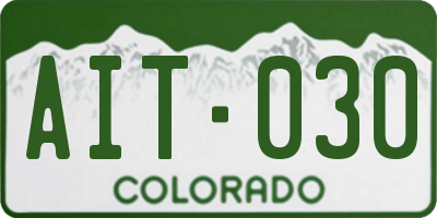 CO license plate AIT030