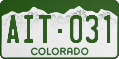 CO license plate AIT031