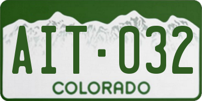 CO license plate AIT032