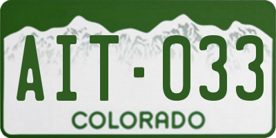 CO license plate AIT033
