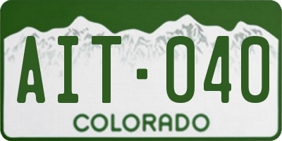 CO license plate AIT040