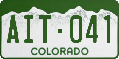 CO license plate AIT041