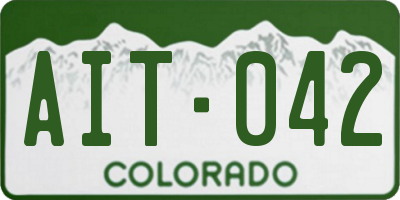 CO license plate AIT042