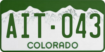 CO license plate AIT043
