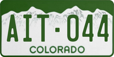 CO license plate AIT044