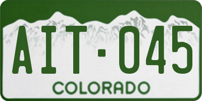 CO license plate AIT045