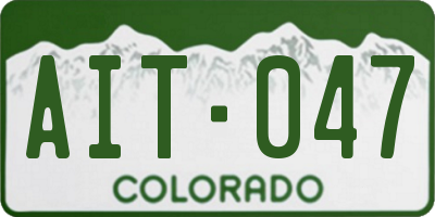 CO license plate AIT047